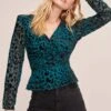 Burnout Leopard Wrap Top -Astr The Label Shop AT15511B TEAL BLACK LEOPARD 2