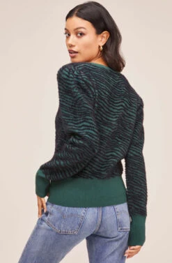 Tiger Pullover Sweater -Astr The Label Shop AT15617 HUNTER GREEN 4