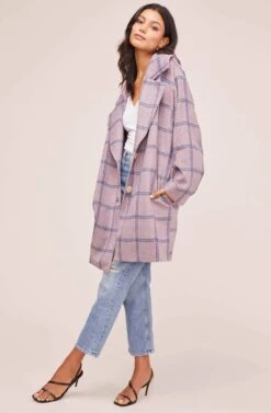 Cozy Coat -Astr The Label Shop AT15630 PURPLE BLUE PLAID 2
