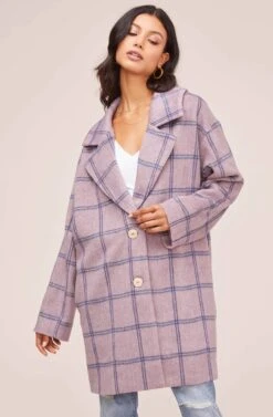 Cozy Coat -Astr The Label Shop AT15630 PURPLE BLUE PLAID 7