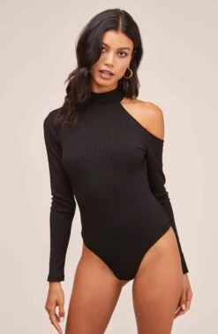 Junction Long Sleeve Bodysuit -Astr The Label Shop AT15790 BLACK 4