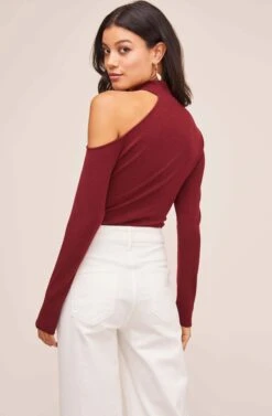 Junction Long Sleeve Bodysuit -Astr The Label Shop AT15790 WINE 4