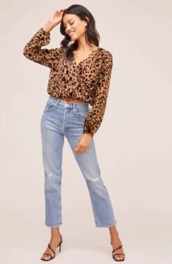 Lourdes Leopard Top -Astr The Label Shop AT15816 LEOPARD BURNOUT 2