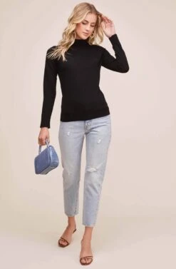 Leila Turtle Neck Sweater -Astr The Label Shop AT15921 BLACK 1
