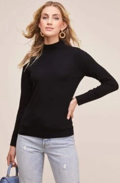 Leila Turtle Neck Sweater -Astr The Label Shop AT15921 BLACK 2