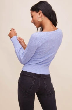 Square Neck Sweater -Astr The Label Shop AT15961 003 POWDERBLUE 10