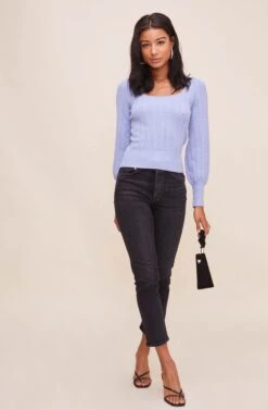 Square Neck Sweater -Astr The Label Shop AT15961 003 POWDERBLUE 2