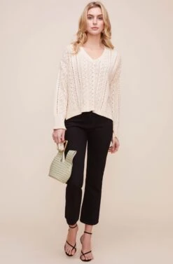 Open Weave V Neck Sweater 12 Open Weave V Neck Sweater -Astr The Label Shop AT16008 NATURAL 2 04e33a73 d1ea 490f b683 7903f735fbd3