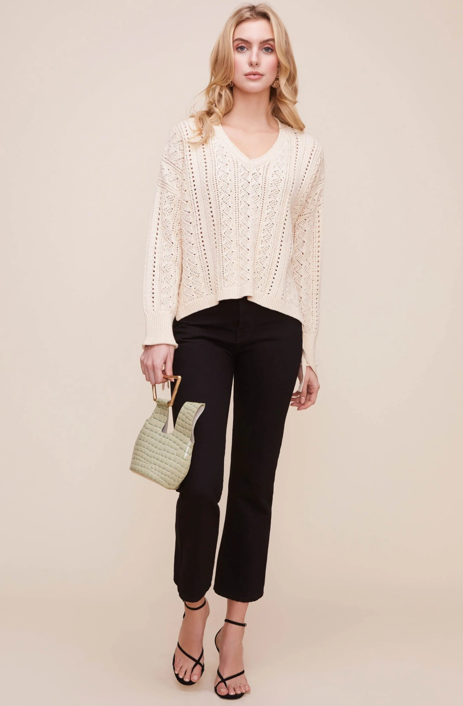 Open Weave V Neck Sweater 6 Open Weave V Neck Sweater - Image 4