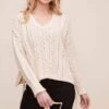 Open Weave V Neck Sweater