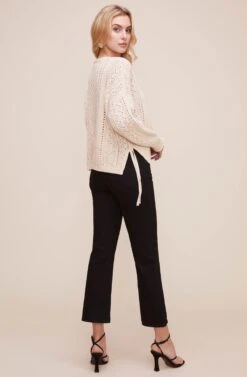 Open Weave V Neck Sweater 14 Open Weave V Neck Sweater -Astr The Label Shop AT16008 NATURAL 7