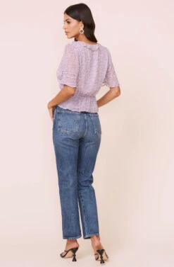 Wrap Front Ruffle Top -Astr The Label Shop AT16080 003 LAVENDERFLORAL 5
