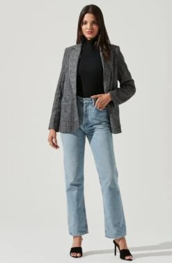 One Button Blazer -Astr The Label Shop AT16133 BLACK 1