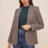 Plaid Blazer -Astr The Label Shop AT16133 BROWNTEALPLAID 2