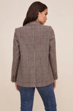 Plaid Blazer -Astr The Label Shop AT16133 BROWNTEALPLAID 5