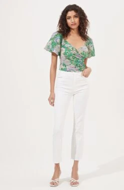 Sonnet Wrap Top -Astr The Label Shop AT16182 GREENLILACFLORAL 2