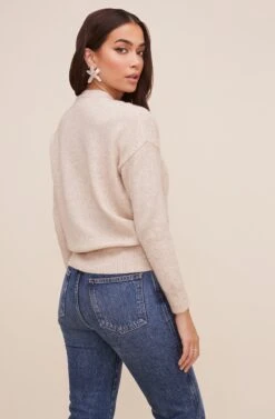 Pleated Wrap Sweater 25 Pleated Wrap Sweater -Astr The Label Shop AT16296 OATMEAL 3