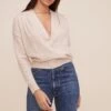 Pleated Wrap Sweater -Astr The Label Shop AT16296 OATMEAL 7