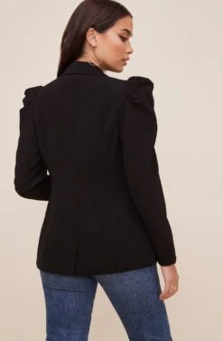 Puff Sleeve Blazer -Astr The Label Shop AT16327 003 BLACK 6