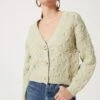 Pointelle Cardigan -Astr The Label Shop AT16543 PALE GREEN 1017