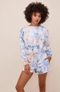Prism Tie Dye Sweatshirt -Astr The Label Shop AT16574 BLUE PINKTIEDYE 1