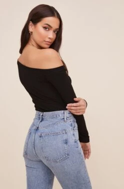 Kaia One Shoulder Bodysuit -Astr The Label Shop AT16630 BLACK 5