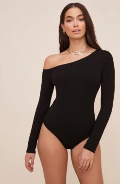 Kaia One Shoulder Bodysuit -Astr The Label Shop AT16630 BLACK 6