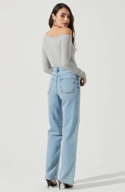 Kaia One Shoulder Bodysuit -Astr The Label Shop AT16630 HEATHERGREY 3