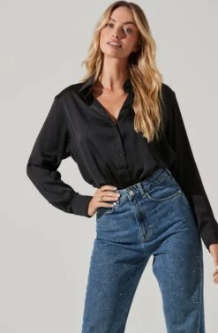 Long Sleeve Button Front Shirt