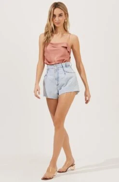 Drape Front Cami Bodysuit -Astr The Label Shop AT16694 DARKBLUSH 1