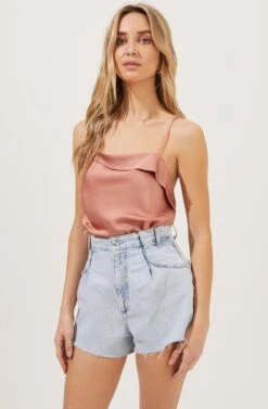 Drape Front Cami Bodysuit -Astr The Label Shop AT16694 DARKBLUSH 2