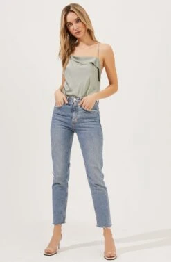 Drape Front Cami Bodysuit -Astr The Label Shop AT16694 SAGE 1