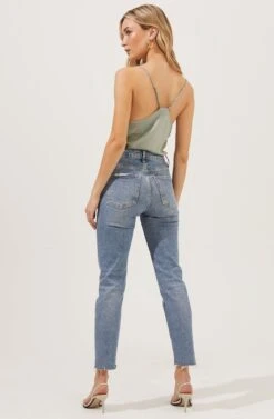 Drape Front Cami Bodysuit -Astr The Label Shop AT16694 SAGE 4