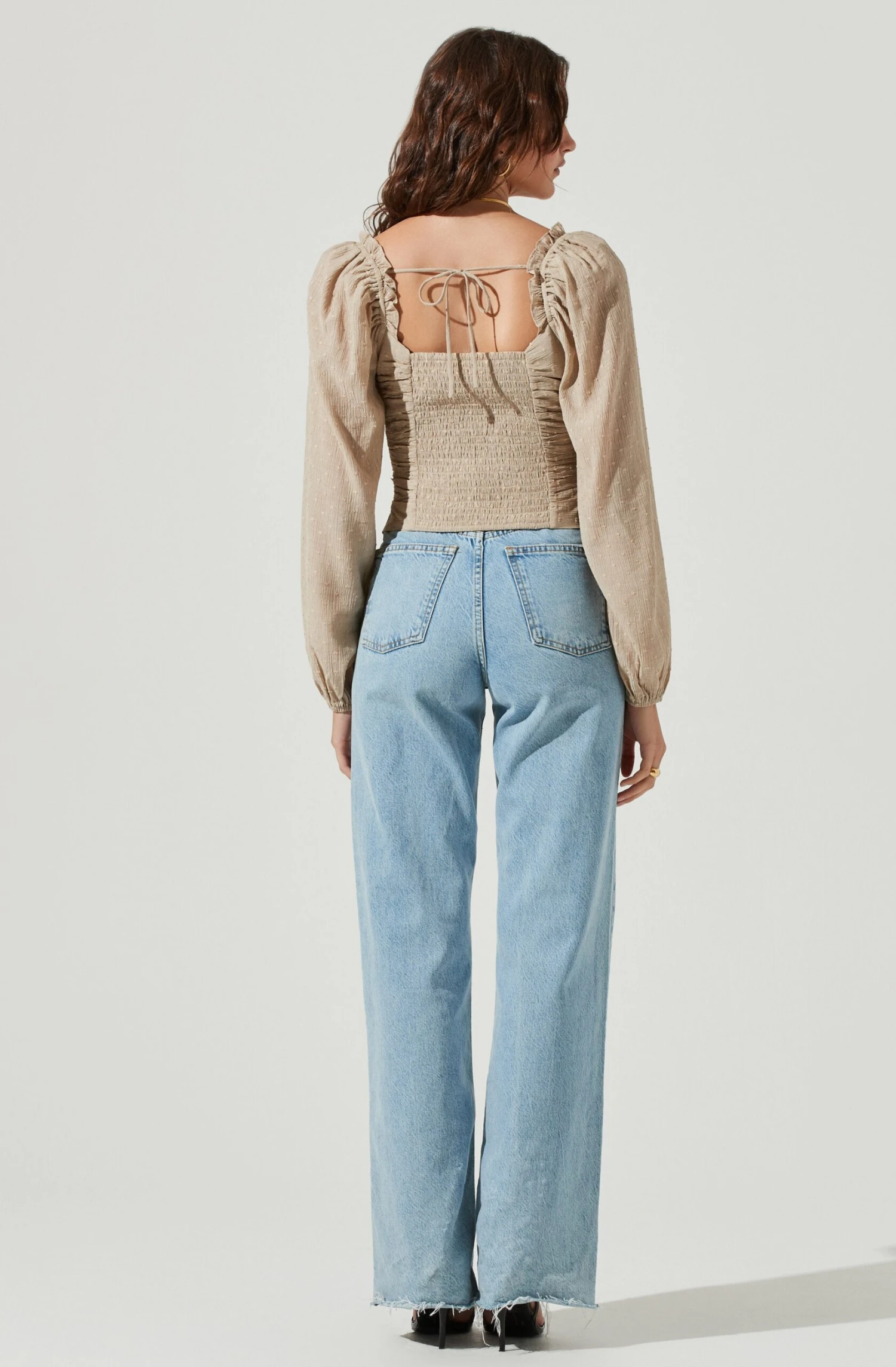 Swiss Dot Puff Sleeve Top 5 Swiss Dot Puff Sleeve Top - Image 3