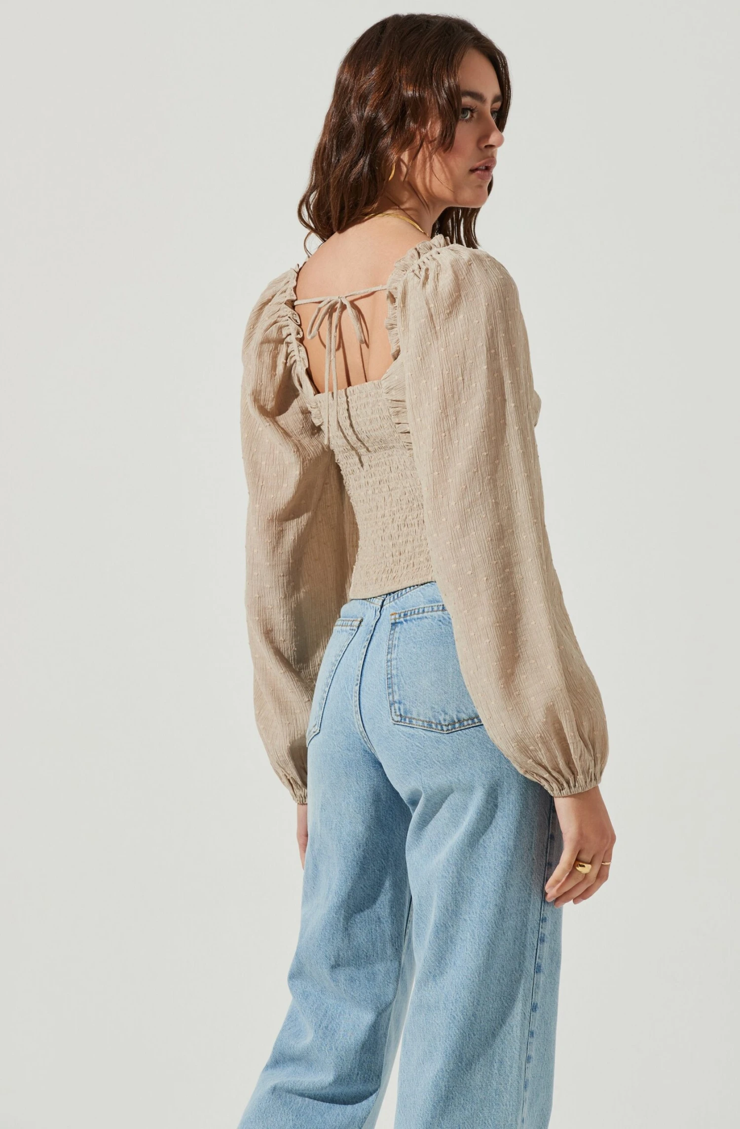 Swiss Dot Puff Sleeve Top 6 Swiss Dot Puff Sleeve Top - Image 4