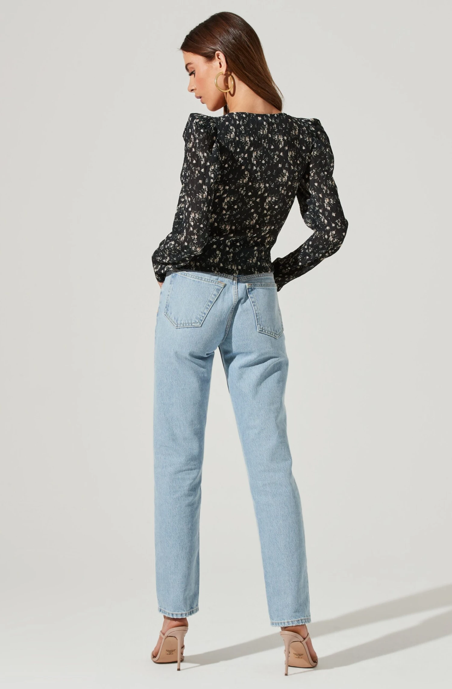 Long Sleeve Floral Cinched Bust Top 5 Long Sleeve Floral Cinched Bust Top - Image 3