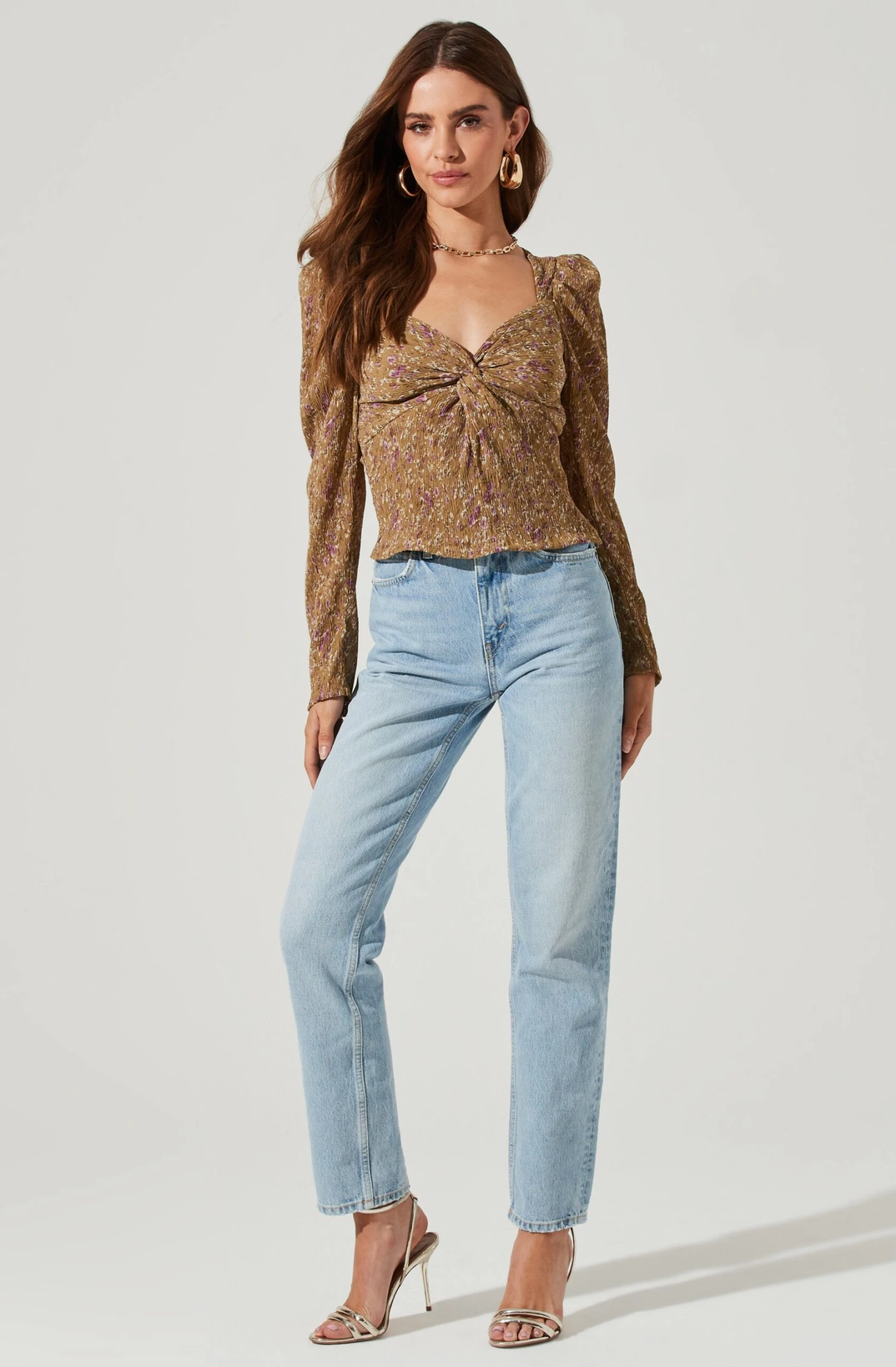 Long Sleeve Floral Cinched Bust Top 11 Long Sleeve Floral Cinched Bust Top - Image 9