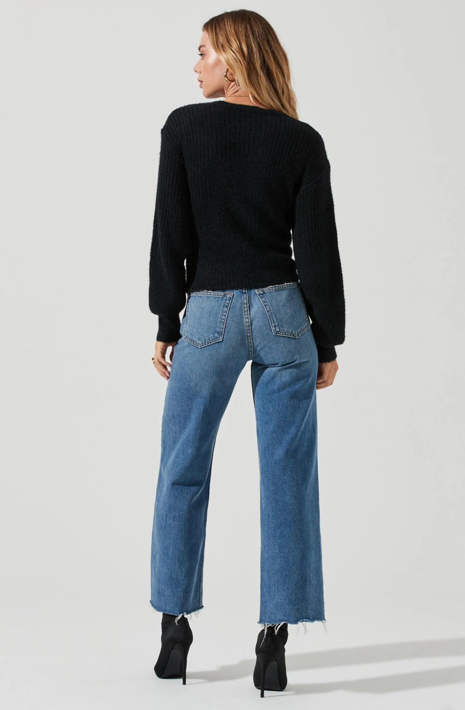 Fuzzy Tie Front Sweater 4 Fuzzy Tie Front Sweater - Image 2