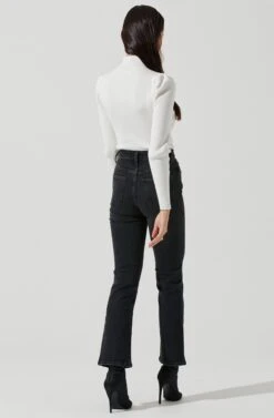 Front Cutout Long Sleeve Sweater Bodysuit -Astr The Label Shop AT16941 CREAM 1080