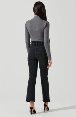 Front Cutout Long Sleeve Sweater Bodysuit -Astr The Label Shop AT16941 HEATHERGREY 1197