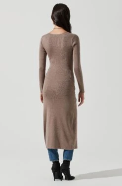 Hi Slit Cross Front Sweater -Astr The Label Shop AT16985 TAUPE 1755