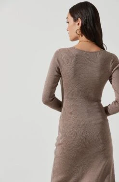 Hi Slit Cross Front Sweater -Astr The Label Shop AT16985 TAUPE 1760