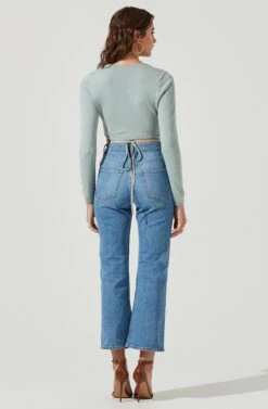 Tie Waist Wrap Sweater -Astr The Label Shop AT17019 SAGE 3