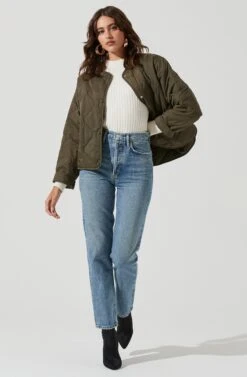 Lightweight Padded Jacket 17 Lightweight Padded Jacket -Astr The Label Shop AT17062 GREEN 1797