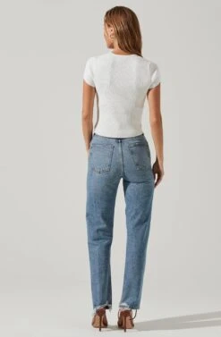 Cap Sleeve Ribbed Sweetheart Top 18 Cap Sleeve Ribbed Sweetheart Top -Astr The Label Shop AT17074 WHITE 4