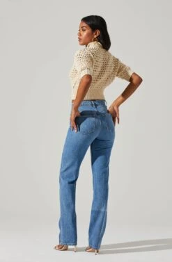Crochet Boxy Cowl Neck Sweater -Astr The Label Shop AT17087 OATMEAL 5