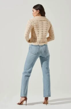 Scallop Collar Cardigan 12 Scallop Collar Cardigan -Astr The Label Shop AT17096 BONE 3