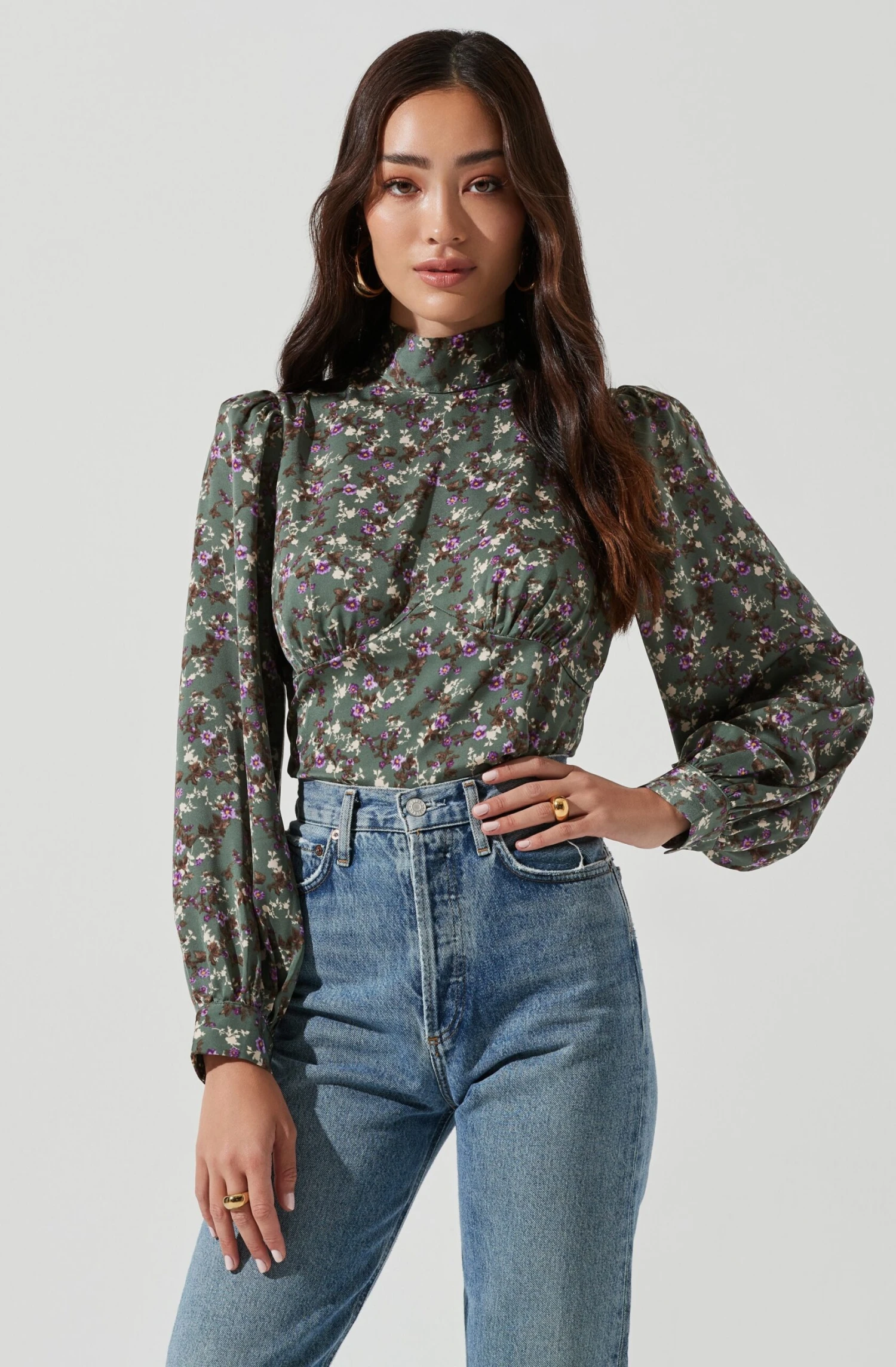 Mock Neck Tie Long Sleeve Top 9 Mock Neck Tie Long Sleeve Top - Image 7