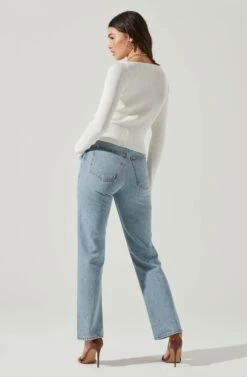 Long Sleeve V Neck Cardigan 29 Long Sleeve V Neck Cardigan -Astr The Label Shop AT17171 WHITE 6