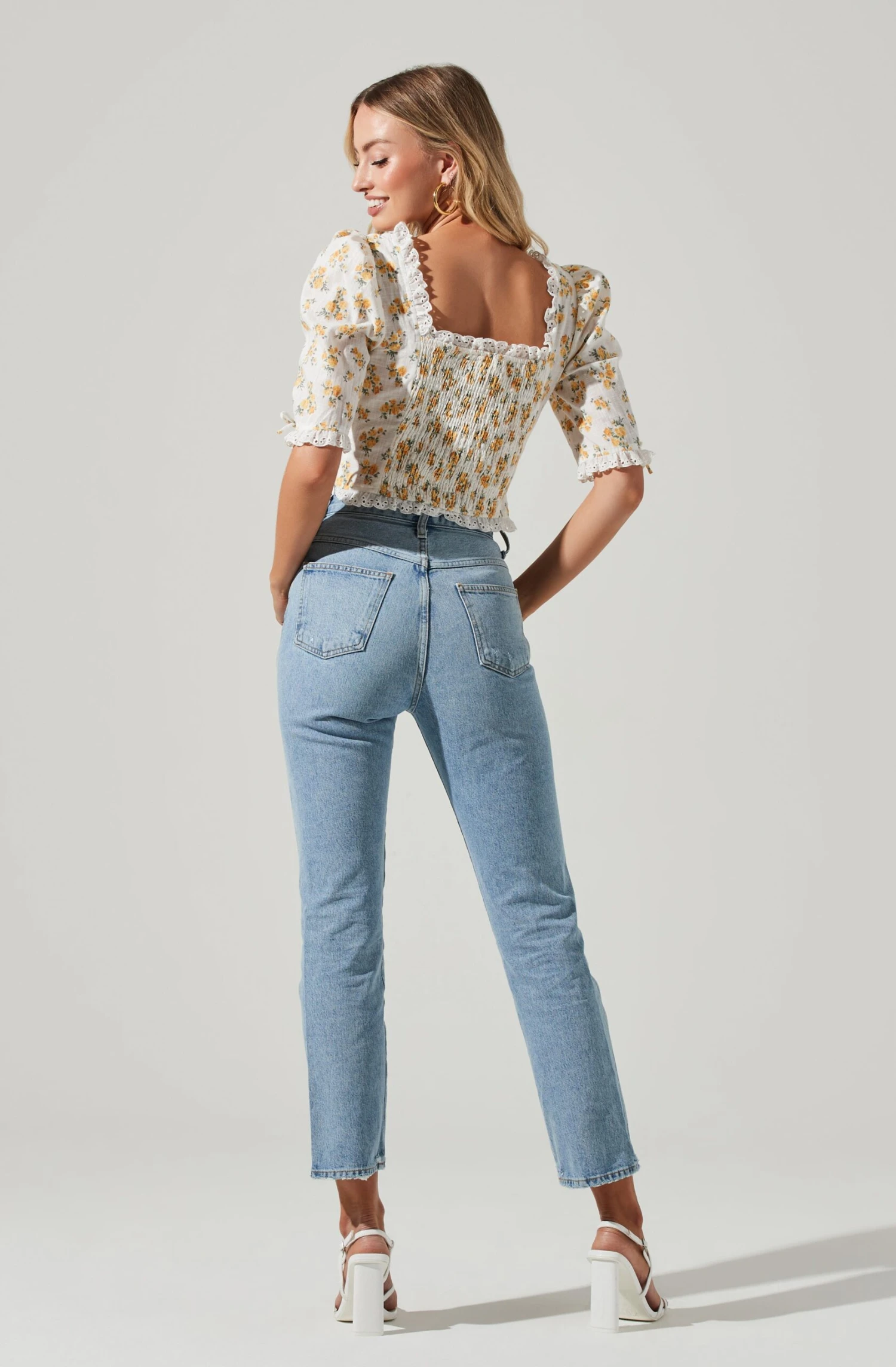 Printed Floral Linen Cinched Top 7 Printed Floral Linen Cinched Top - Image 5